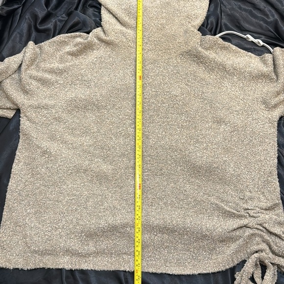 Leo & Nicole Tan Slouchy Coffey Side Ruched‎ Pullover, Cowl Neck Sweater 2XL NWT - Picture 9 of 11